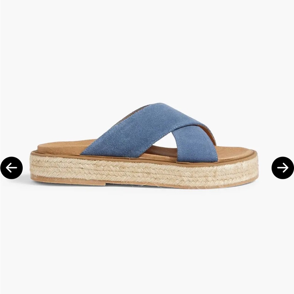 Blue Espadrille Slide Sandals